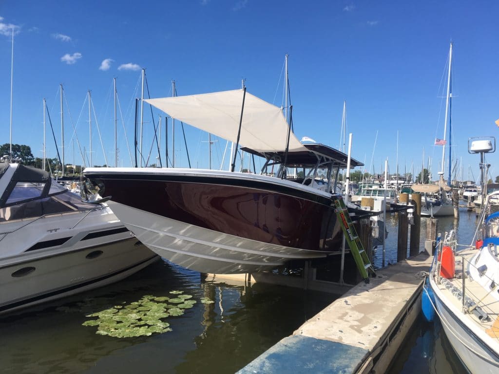 Boat Sun Shade with Carbon Support Sticks Sails N Canvas