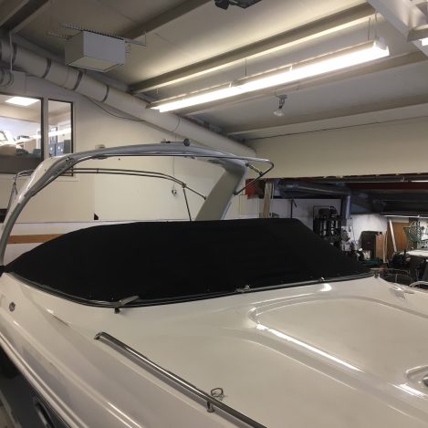 Black Sunbrella Mooring Cover with Black Snap
