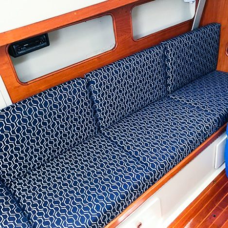 Reupholstered boat cushions