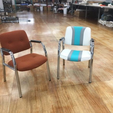 New Upholstery done with marine grad vinyl.  Removed 1970's fabric.